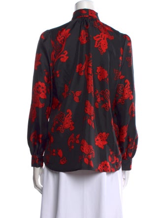 Tory Burch Silk Floral Print Blouse