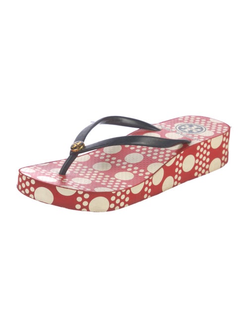 Tory Burch Rubber Polka Dot Print Flip Flops