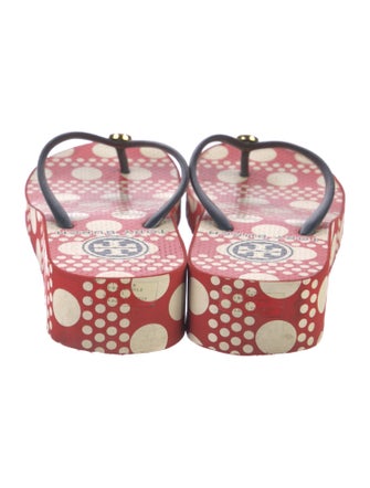 Tory Burch Rubber Polka Dot Print Flip Flops
