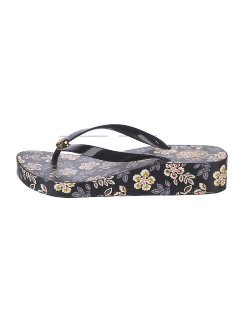 Tory Burch Rubber Floral Print Flip Flops