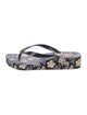 Tory Burch Rubber Floral Print Flip Flops
