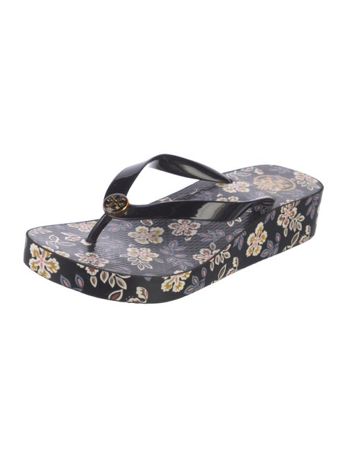 Tory Burch Rubber Floral Print Flip Flops