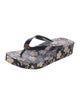 Tory Burch Rubber Floral Print Flip Flops