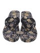 Tory Burch Rubber Floral Print Flip Flops