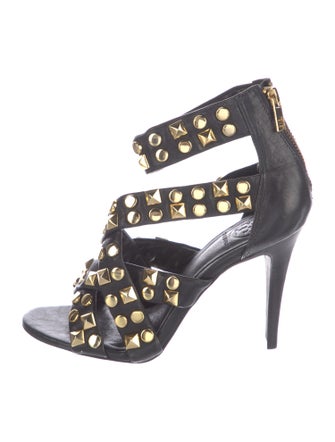 Tory Burch Leather Studded Accents T-Strap Pumps
