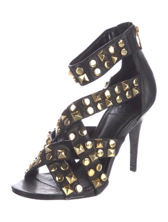 Tory Burch Leather Studded Accents T-Strap Pumps