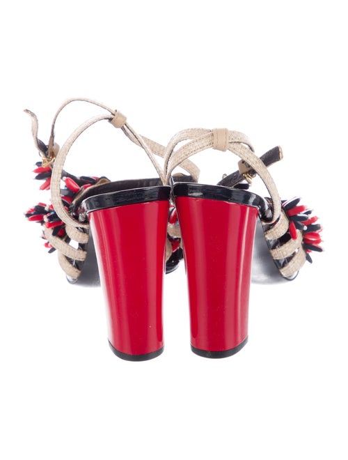 Tory Burch Leather Beaded Accents Slingback Pumps