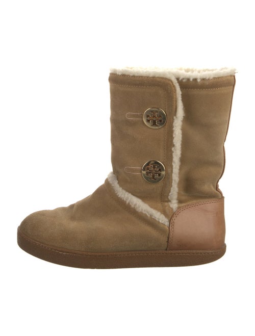 Tory Burch Suede Fur Trim Boots