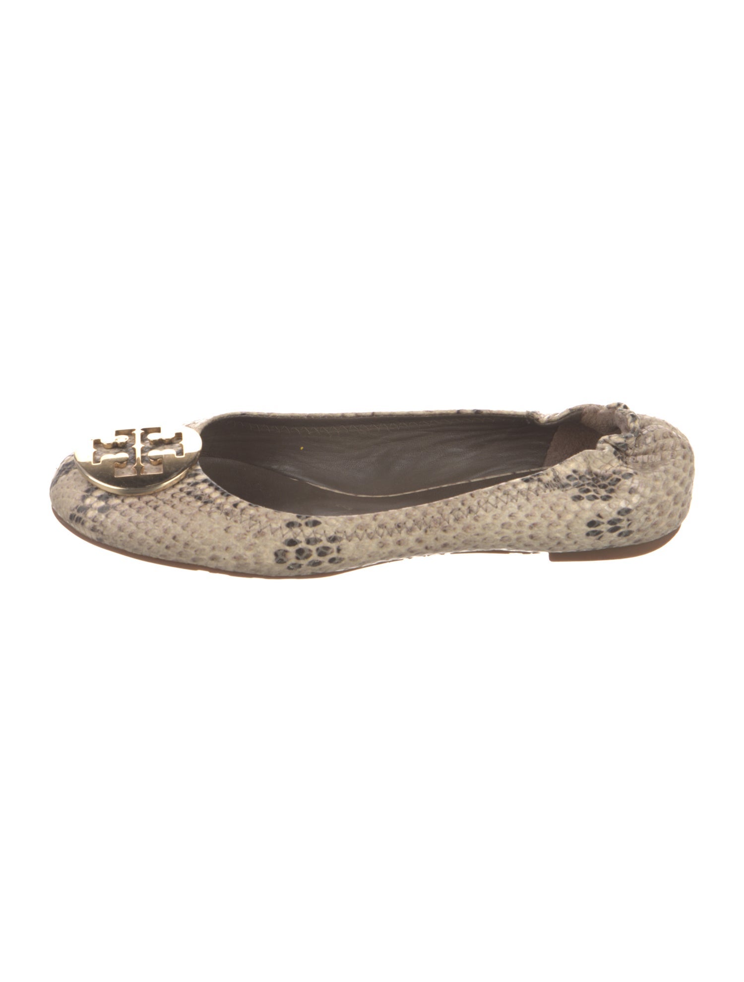 Tory Burch Leather Animal Print Ballet Flats
