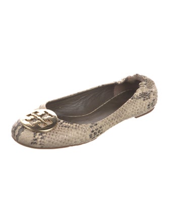 Tory Burch Leather Animal Print Ballet Flats