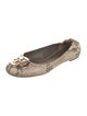 Tory Burch Leather Animal Print Ballet Flats