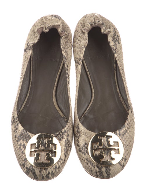 Tory Burch Leather Animal Print Ballet Flats