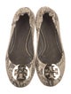 Tory Burch Leather Animal Print Ballet Flats