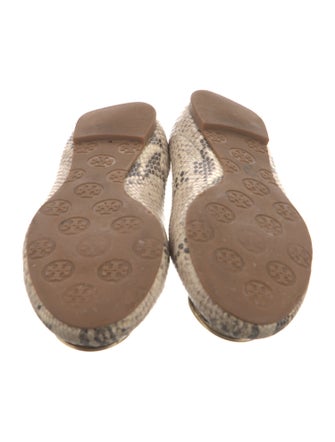 Tory Burch Leather Animal Print Ballet Flats