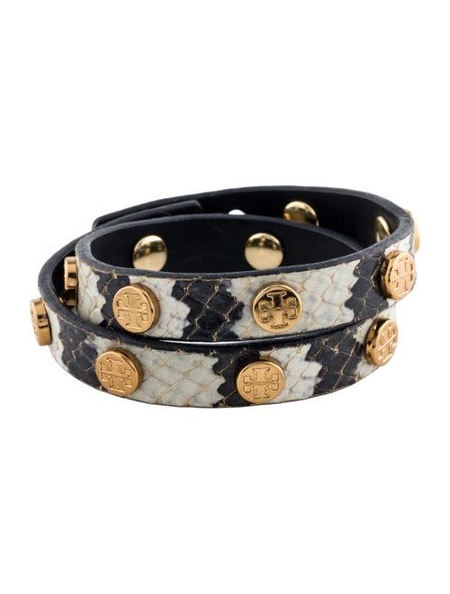 Tory Burch Snakeskin Leather Wrap Bracelet