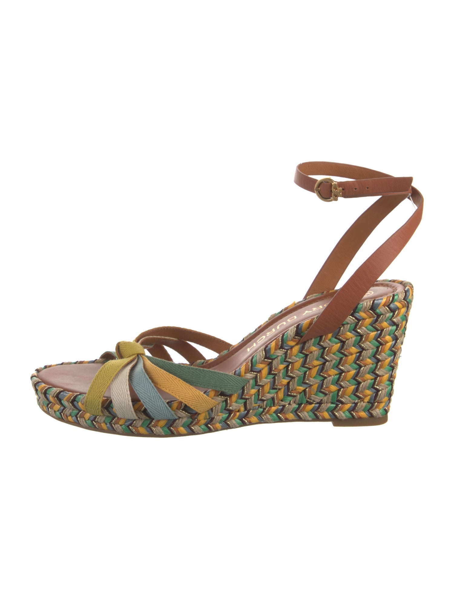 Tory Burch Leather Colorblock Pattern Espadrilles