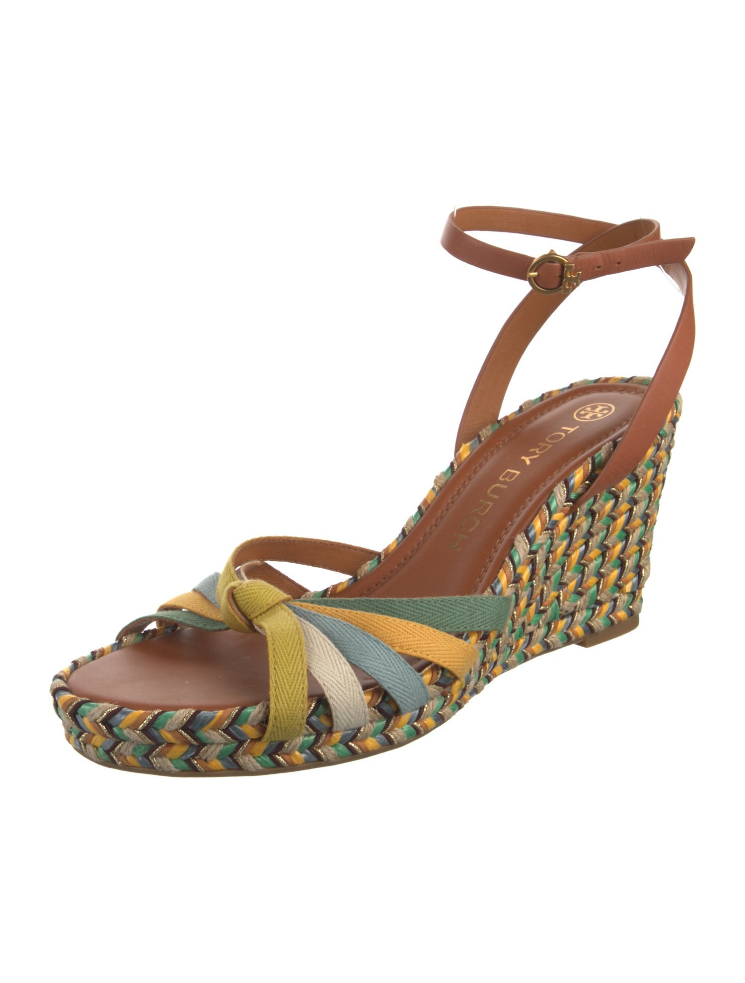 Tory Burch Leather Colorblock Pattern Espadrilles