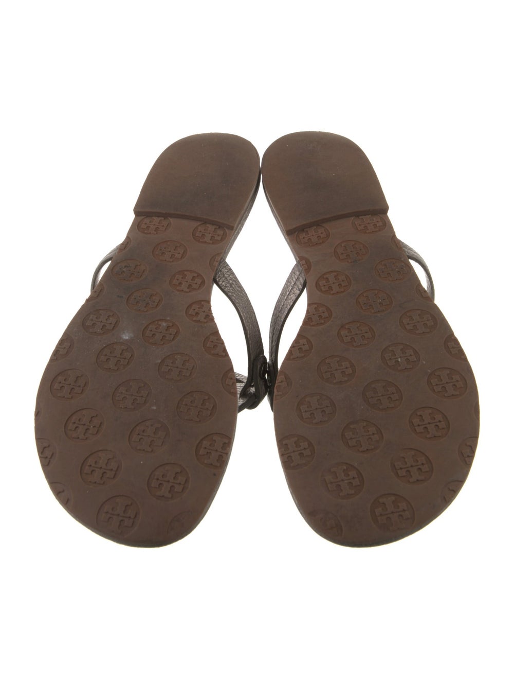 Tory Burch Leather Slides Silver - image 5