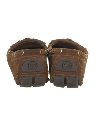 Tory Burch Suede Fringe Trim Accent Moccasins