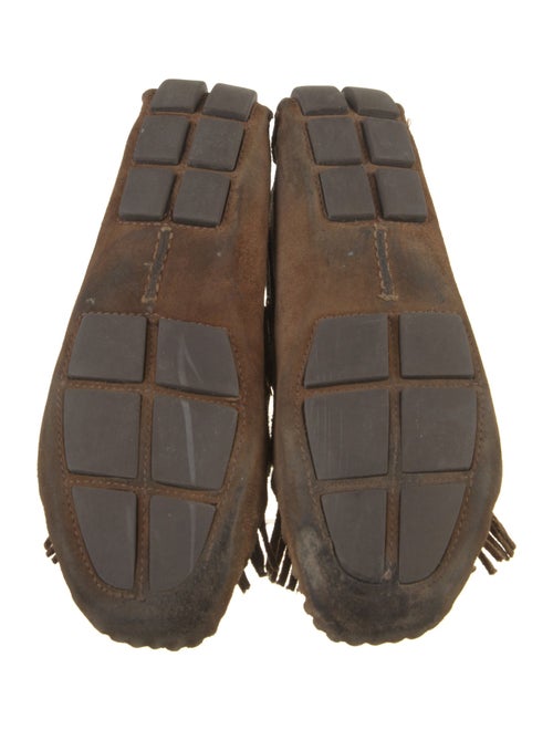 Tory Burch Suede Fringe Trim Accent Moccasins