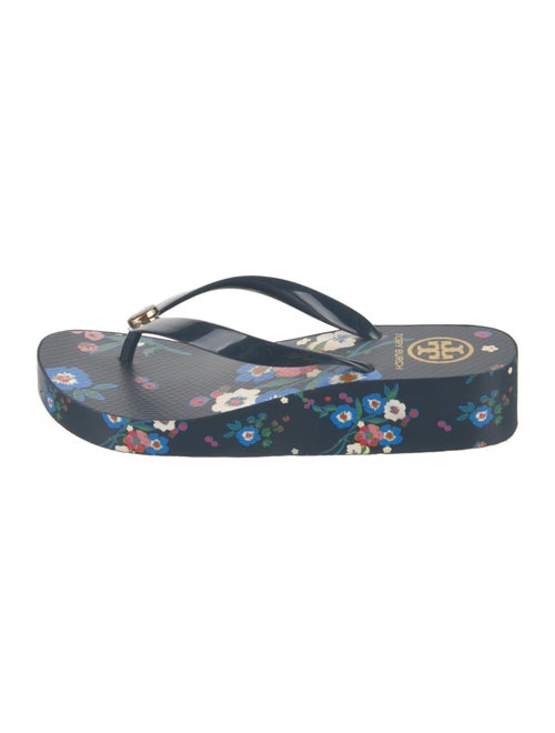 Tory Burch Rubber Floral Print Flip Flops