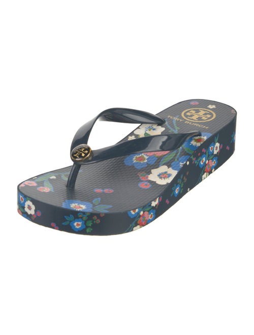 Tory Burch Rubber Floral Print Flip Flops