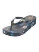 Tory Burch Rubber Floral Print Flip Flops