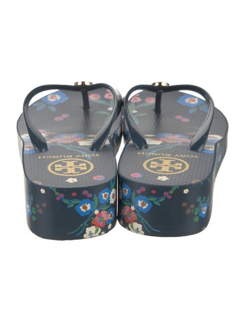 Tory Burch Rubber Floral Print Flip Flops
