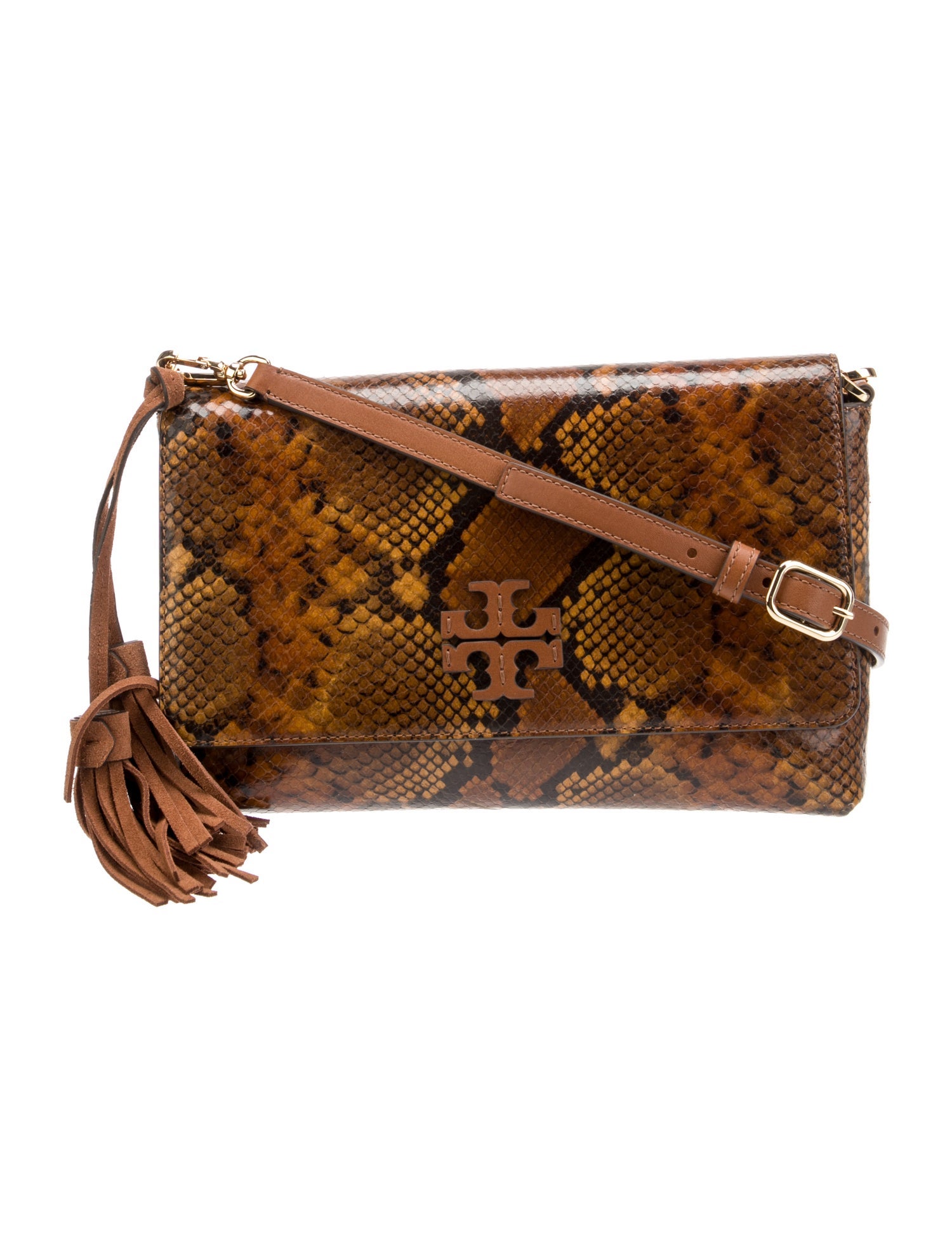 Tory Burch Embossed Leather Messenger Bag