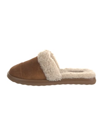 Tory Burch Suede Fur Trim Mules