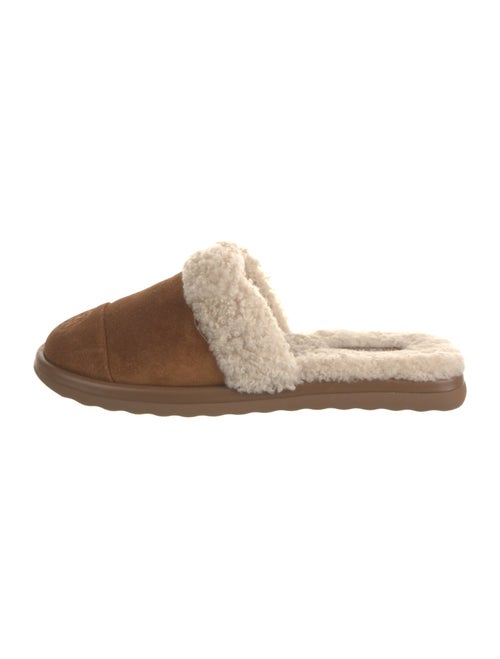 Tory Burch Suede Fur Trim Mules