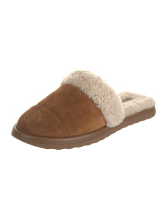 Tory Burch Suede Fur Trim Mules