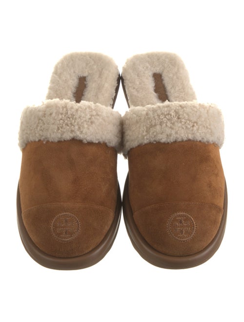 Tory Burch Suede Fur Trim Mules