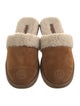 Tory Burch Suede Fur Trim Mules