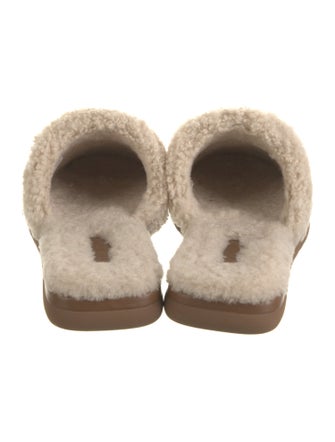 Tory Burch Suede Fur Trim Mules