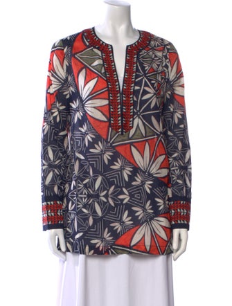 Tory Burch Printed V-Neck Tunic