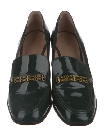 Tory Burch Patent Leather Chain-Link Accents Pumps