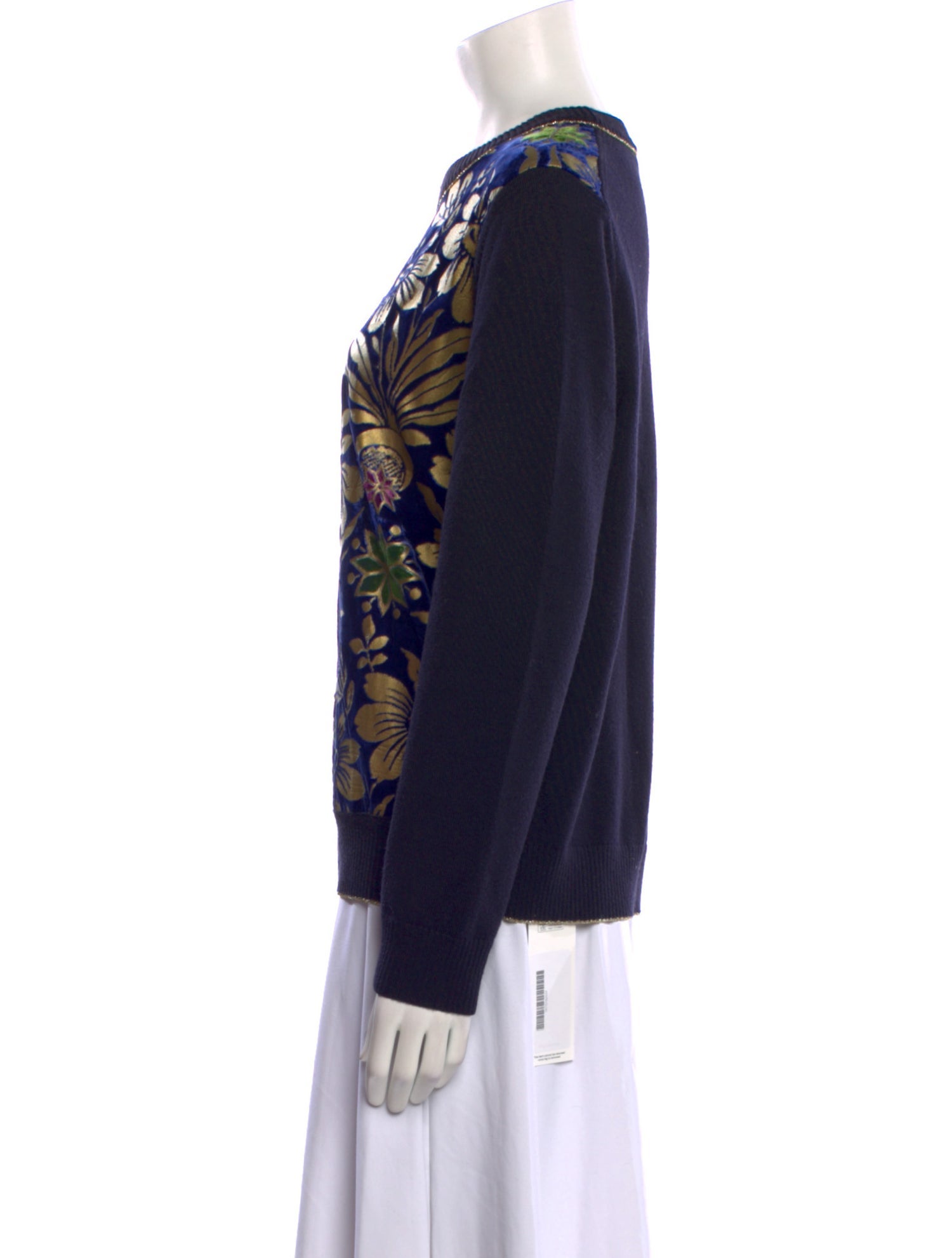 Tory Burch Merino Wool Floral Print Sweater