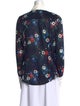 Tory Burch Floral Print Three-Quarter Sleeve Button-Up Top