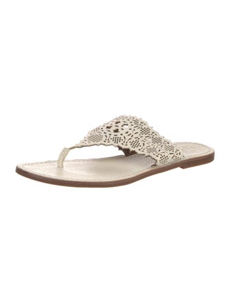 Tory Burch Leather Lasercut Accents Slides