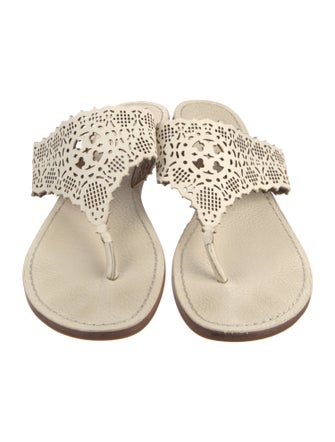 Tory Burch Leather Lasercut Accents Slides