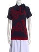 Tory Burch Printed Mock Neck Polo