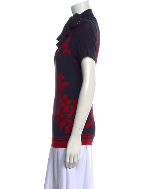 Tory Burch Printed Mock Neck Polo