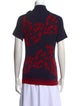 Tory Burch Printed Mock Neck Polo