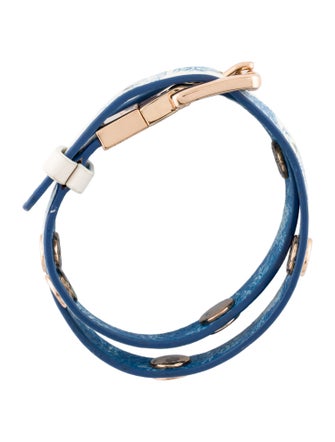 Tory Burch Leather Reversible Double Wrap Bracelet