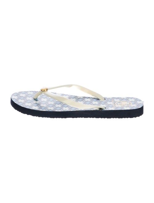 Tory Burch Rubber Floral Print Flip Flops