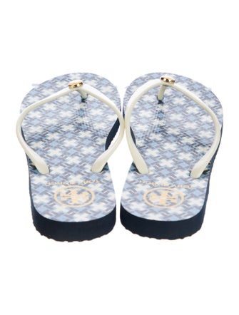 Tory Burch Rubber Floral Print Flip Flops