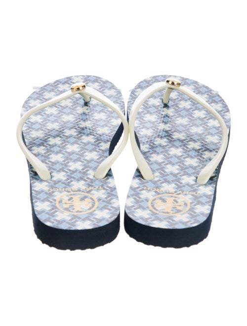 Tory Burch Rubber Floral Print Flip Flops