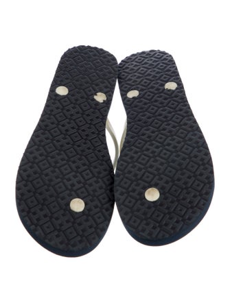Tory Burch Rubber Floral Print Flip Flops