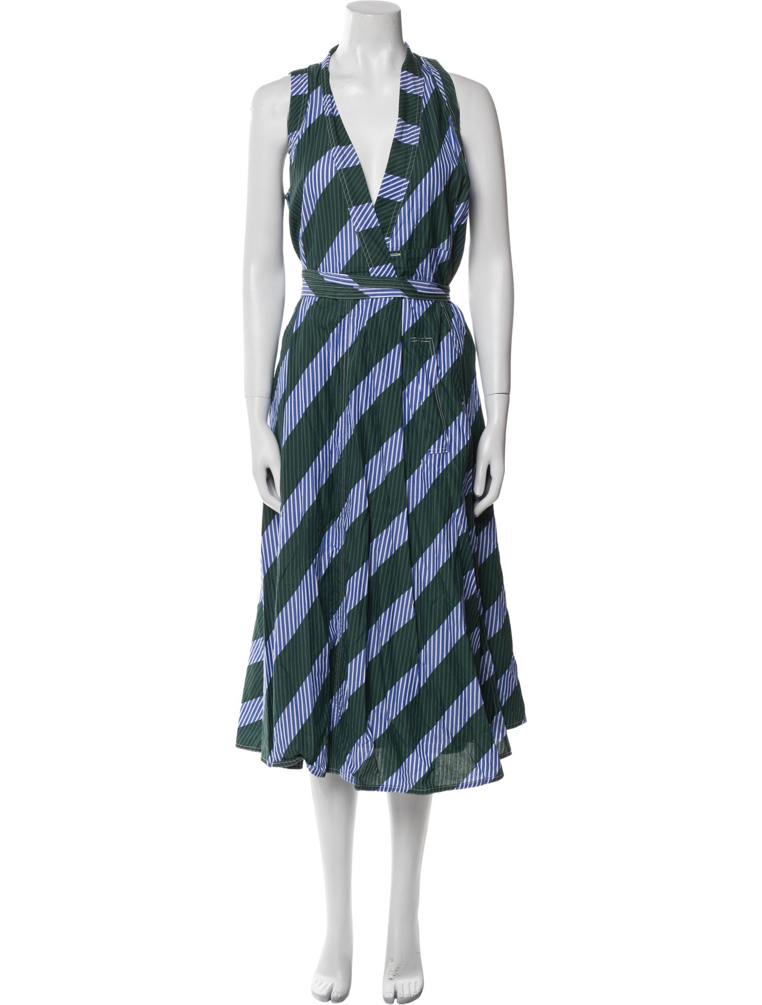Tory Burch Striped Midi Length Dress